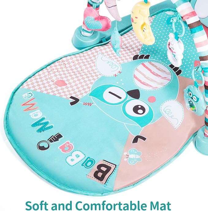 TEMI Baby Gym Toys & Activity Play Mat, Kick and Play Piano Gym Center with Music and Lights, Electronic Learning Toys for Infants, Toddlers, Newborn, Girls and Boys Ages 1 to 36 Months
