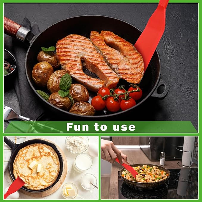 Eggssentials - Pancake Flipper Spatula - Non-Stick - Heat Resistant Egg Spatula for Kitchen Uses, Baking, Cooking, and Mixing - Red