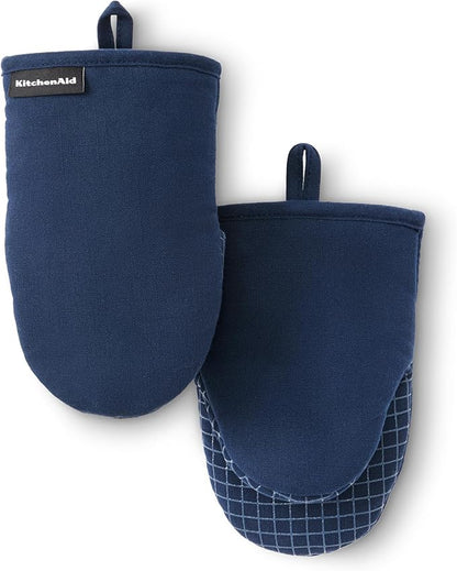 KITCHENAID Gourmet Series Gridlines Mini Oven Mitts 2-Pack Set, Heat Resistant