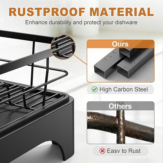 Dish Drying Rack for Kitchen Counter, Dish Rack, Dish Drainer for Kitchen