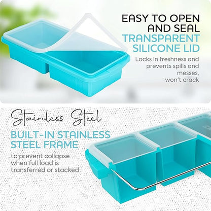 Silicone Freezer Tray With Lid-Soup Freezer Container molds-Large Ice Cube Tray
