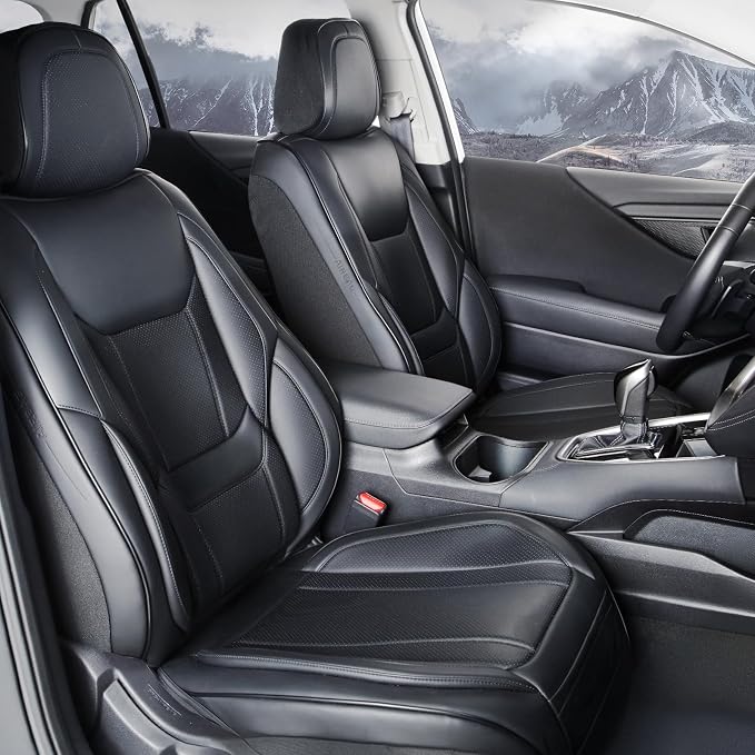 Coverland Custom Truck Car Seat Covers Front Seats for [2023-2026 Ford F250 F350 F450 Super Duty SuperCrew Cab Front Bucket Seats Rear 40/60 Bench w/Armrest] - Waterproof Seat Protector [Front-Black]