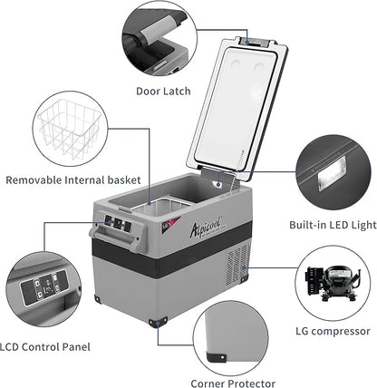 Alpicool LGCF45 Portable Refrigerator 12 Volt Car Freezer 42 Quart Mini Fridge