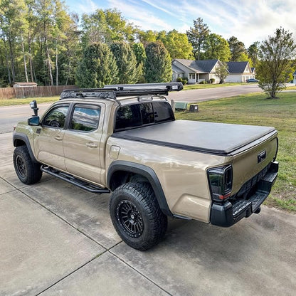 oEdRo Soft Roll Up Truck Bed Tonneau Cover Compatible with 2016-2023 Toyota Tacoma (Excl. Trail), 5ft Bed with Track Rail System