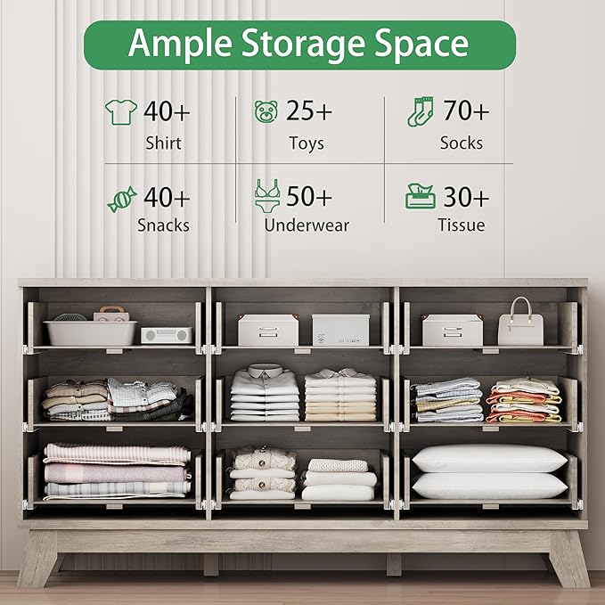 Xixini Fluted Dresser for Bedroom