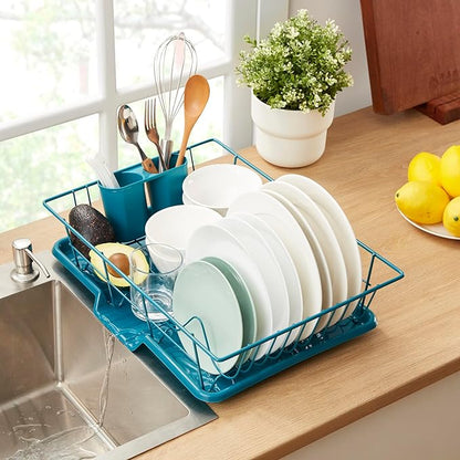Space-Saving 3-Piece Dish Drainer Rack Set Efficient Kitchen Organizer