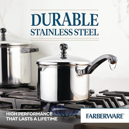 Farberware Classic Stainless Steel 3-Quart Covered Straining Saucepan