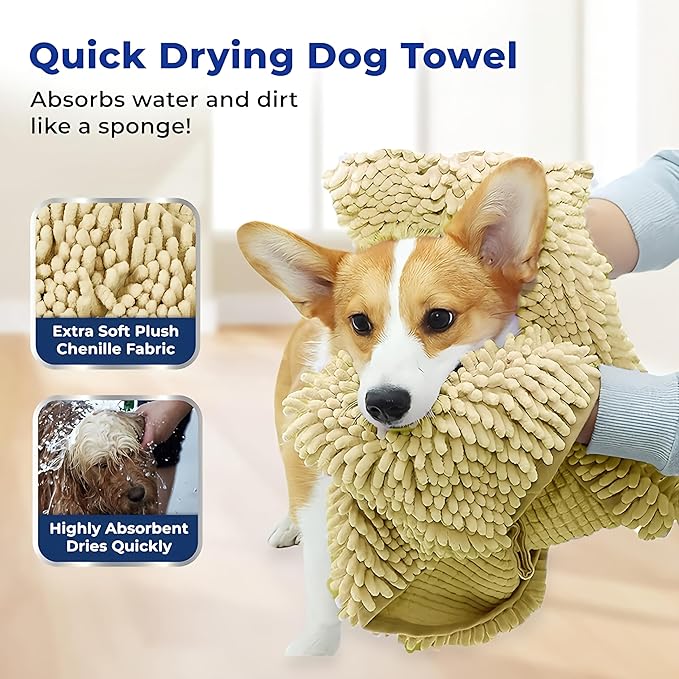 Muddy Mat Doggy Dryer, Highly Absorbent Microfiber Washable Dog Shammy Quick
