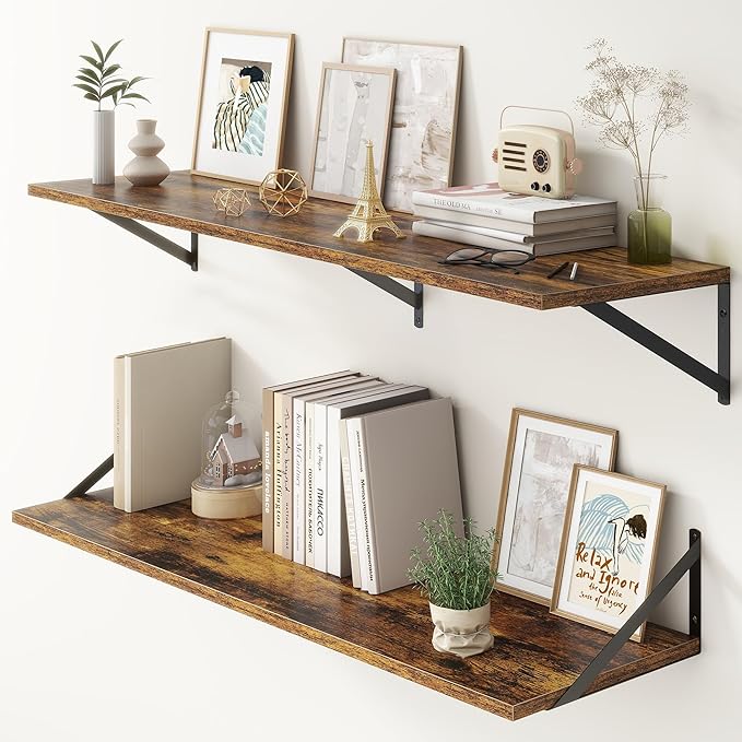 12 Inch Deep Floating Shelves, 48W x 12D Floating Shelves, Deep Wall Shelves