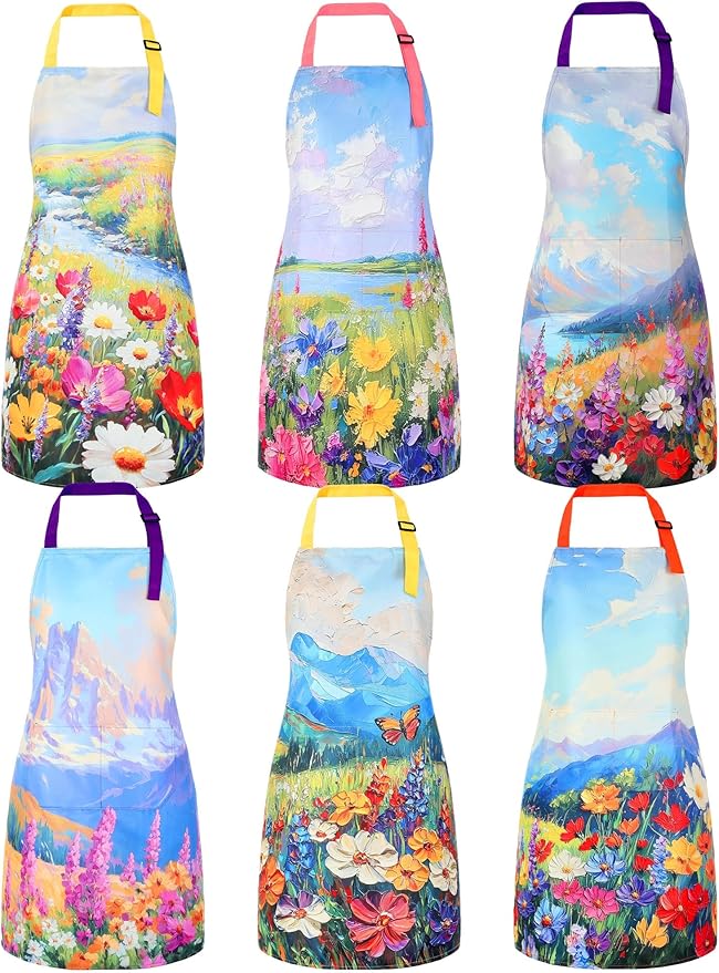 Bencailor 6 Pcs Spring Kitchen Aprons