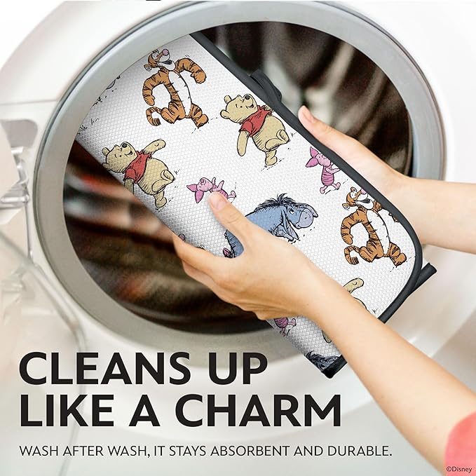 Disney Dish Drying Mats for Kitchen Counter – 16" x 18" Absorbent Kitchen