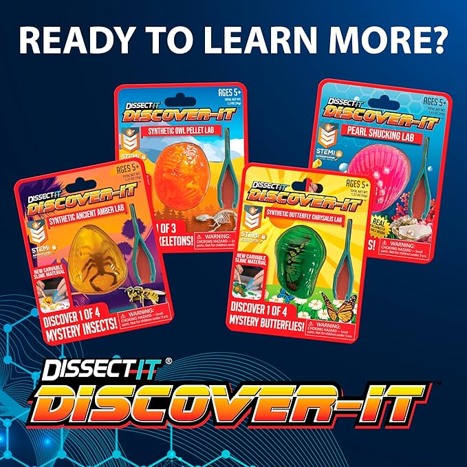 Discover-It Dissection Kit for Kids, Real Freshwater Pearl Science Lab Kit for Oysters, Science Toys for Kids Ages 5 and Above