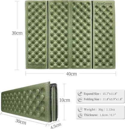 AceCamp 3940 Portable Lightweight Mini Waterproof Folding Mat, Foam Sitting Pad for Outdoor Activities, Foldable Kneeling and Seat Cushion for Comfort, Red