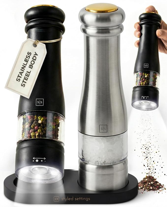 Electric Salt and Pepper Grinder Set