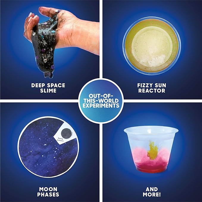 Discovery™ Galactic Space Science Kit – 61 Experiment STEM Lab for Kids| Astronomy & Chemistry Activity Set| Includes DIY Telescope, Crystals, Slime, Moon Rocks| Educational Learning Toy Gift| Ages 8+