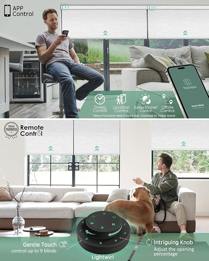 Yoolax Motorized Blinds with Remote, Smart Blinds