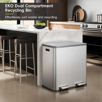 EKO EcoCasa Plus 2 x 10.6 Gal Dual Recycling Trash Can