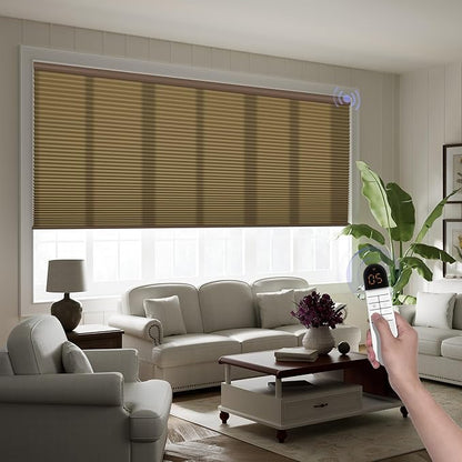 Boolegon Motorized Blinds with Remote, Light Filtering Smart Blinds, Automatic