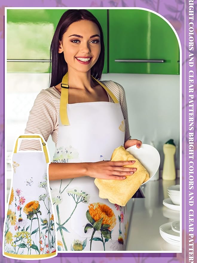 Bencailor 6 Pcs Spring Kitchen Aprons