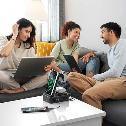 300W Charging Station for Multiple Devices Apple, 10 in 1 Wireless Charger for