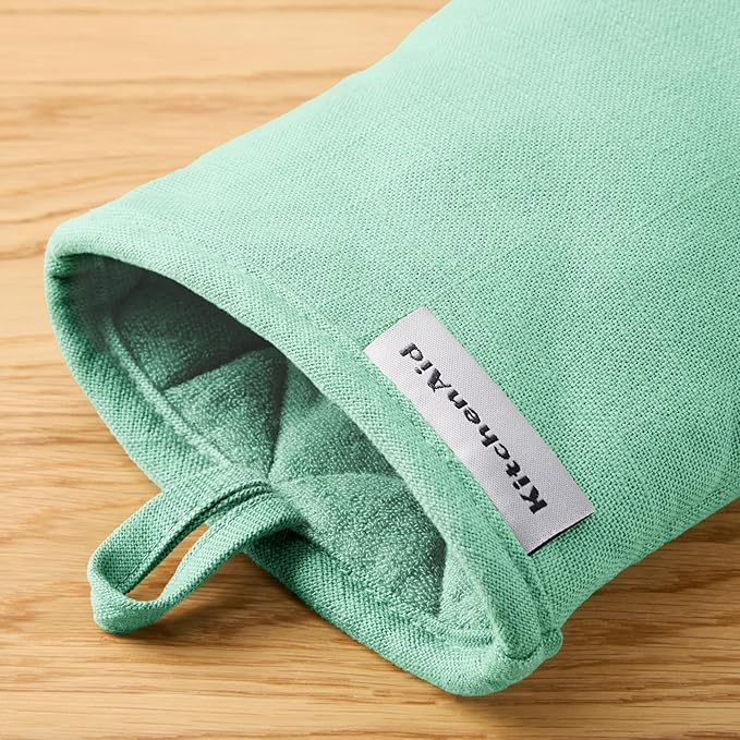 KITCHENAID Gourmet Series Gridlines Mini Oven Mitts 2-Pack Set, Heat Resistant