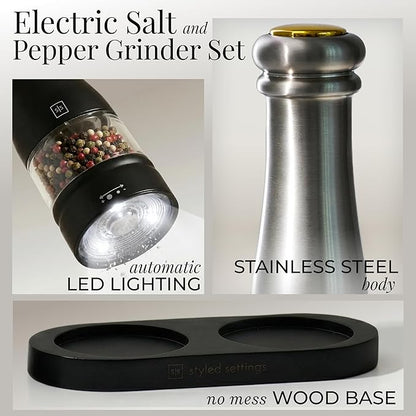 Electric Salt and Pepper Grinder Set