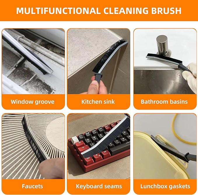 12Pcs Crevice Cleaning Brush Set, Hard Bristle Gap Cleaning Tools, Window & Car