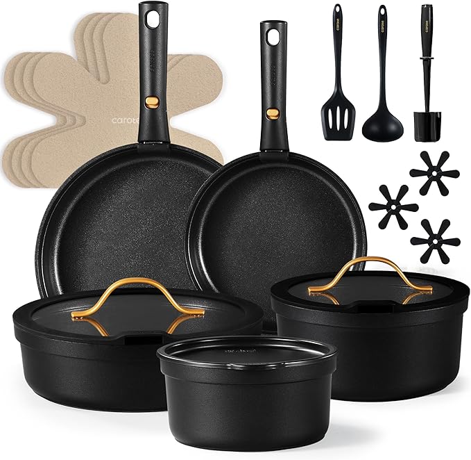CAROTE 20pcs Pots and Pans Set Non Stick, Nonstick Cookware Set,