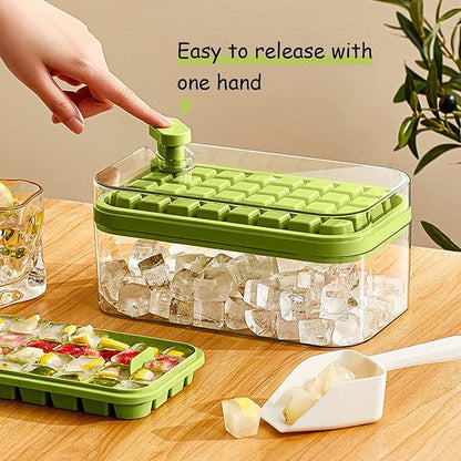 Ice Cube Tray with Lid and Bin, 2 Pack