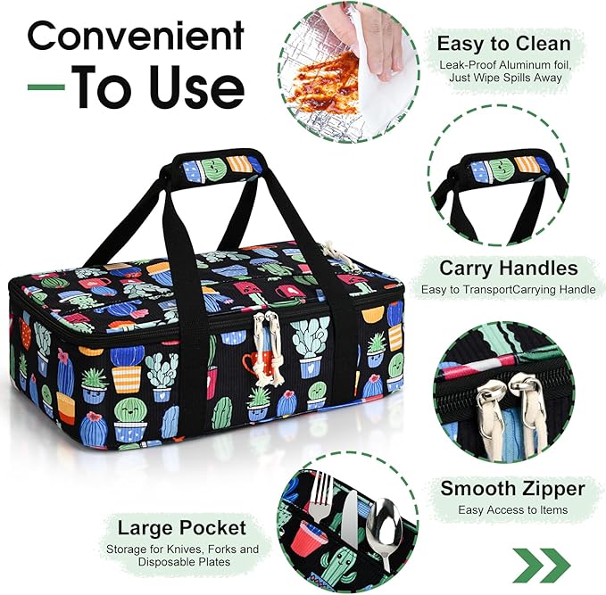 Corduroy Casserole Carrier, Insulated Lasagna Lugger