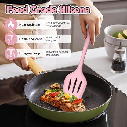 LIANYU 14 Pcs Kitchen Utensils Set, Silicone Cooking Utensils Spatula Set