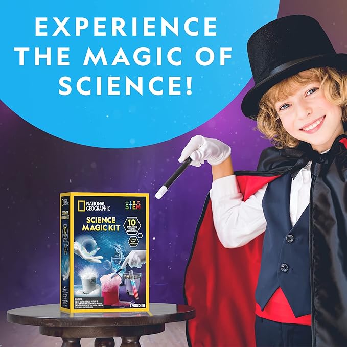 National Geographic Magic Chemistry Set – Science Kit for Kids with 10 Amazing Magic Tricks, STEM Projects and Science Experiments, Science Toys, Great Gift for Boys and Girls 8-12
