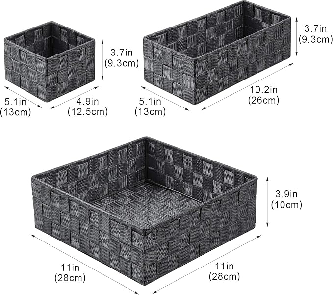 Posprica Woven Storage Baskets for Organizing, Small Baskets Cube Bin Container