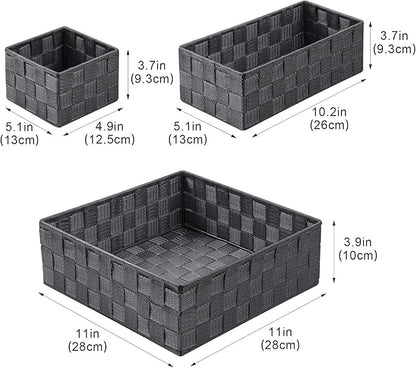 Posprica Woven Storage Baskets for Organizing, Small Baskets Cube Bin Container
