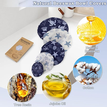 5-Size Reusable Beeswax Bowl Covers