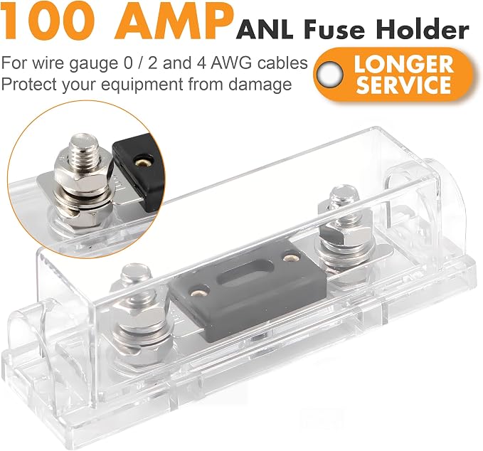 4 Gauge OFC Car Amplifier Wiring Kit 3000W - Fits Most Standard Amp Terminals | Complete with All Cables for Power, Ground, RCA & Speakers | Ideal for Car Stereo & Sub Upgrades
