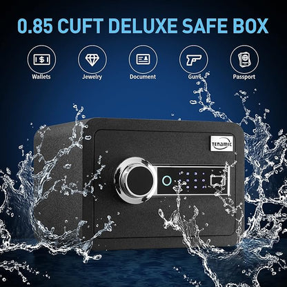 Tenamic Biometric Fingerprint Safe Box 0.85 Cubic Feet Fireproof Waterproof