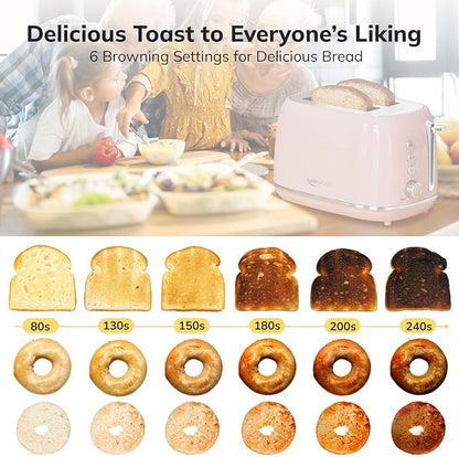 2 Slice Toaster Retro Stainless Steel