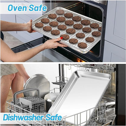 TeamFar Baking Sheet, 17.6’’ x 13’’ x 1’’ Stainless Steel Large Cookie Sheet