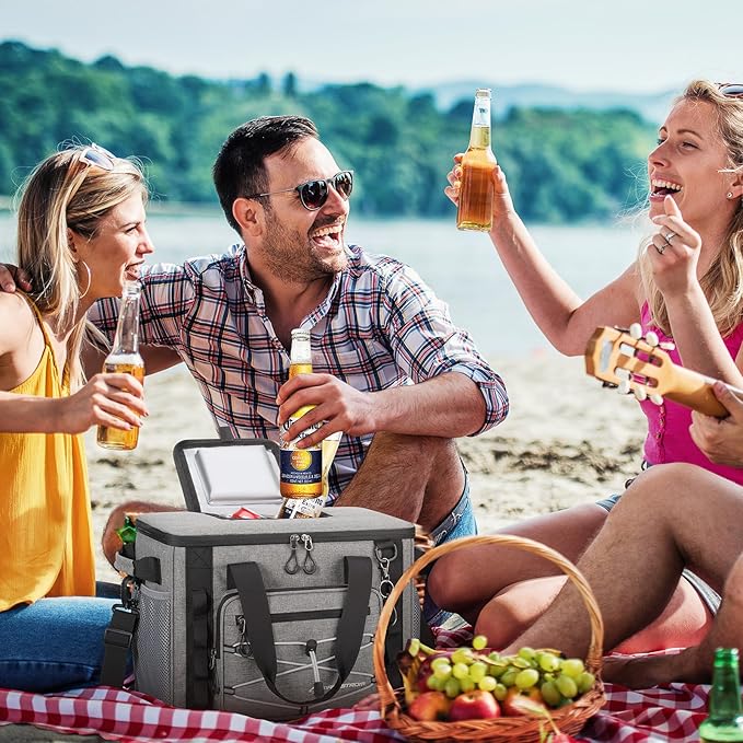 Maelstrom Soft Sided Cooler Bag, 30/40 Can Collapsible Insulated Ice Chest, Large Leakproof Camping & Travel Cooler for Kayaking & Beach