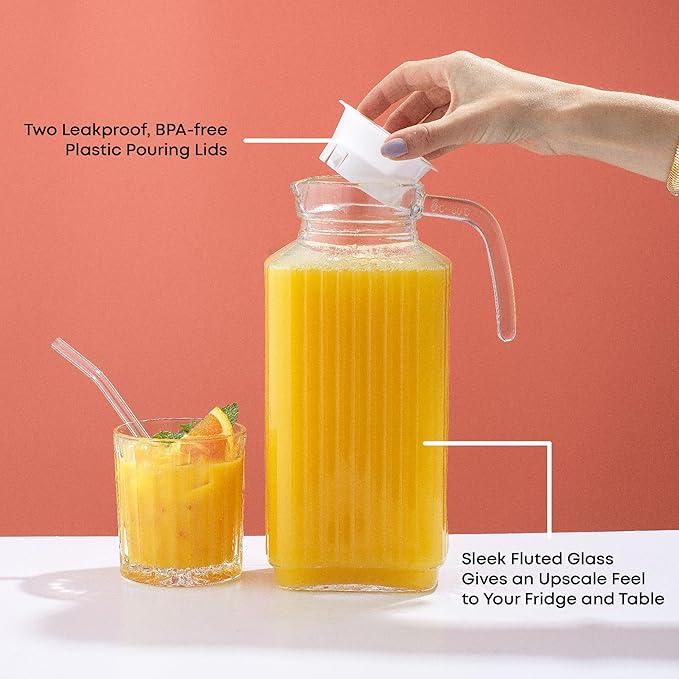 JoyJolt 60oz Glass Pitcher