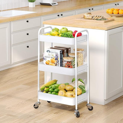 TOOLF 3-Tier Metal Rolling Cart