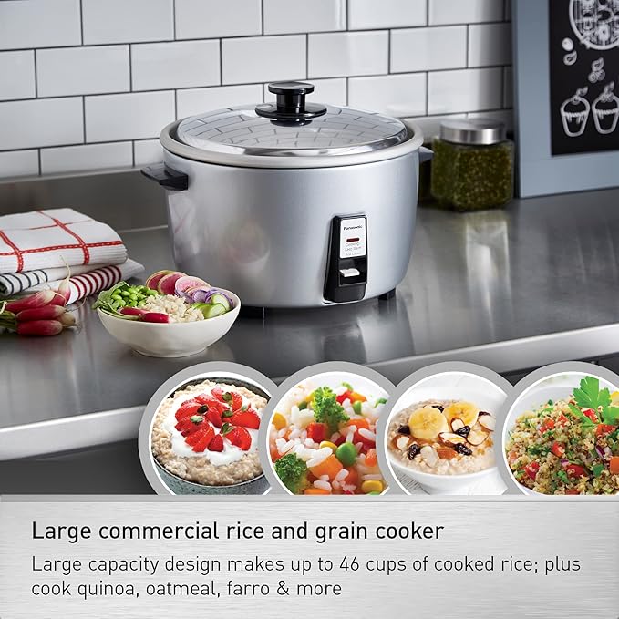 Panasonic Commercial Electric Rice Cooker, 120V Large Capacity 46-Cup, 23-Cup