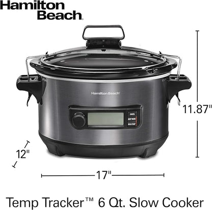 Hamilton Beach Portable 6 Quart Set & Forget Digital Programmable Slow Cooker