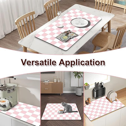 Dish Drying Mat for Kitchen, 16’’ X 18’’ Coffee Bar Mats for Countertop Fit