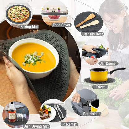 4 in 1, WENWELL Vented Collapsible Microwave Splatter Cover & Mat, Kitchen dish