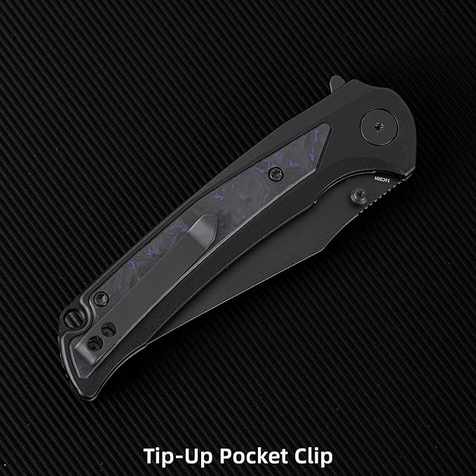 EDC Pocket Knife, 3.6" 14C28N Aluminium With Steel Inlay Handle, Folding Knife for Camping Hiking Hunting Outdoor