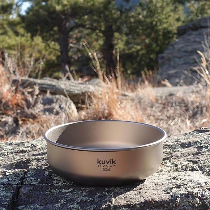 Kuvik Titanium Bowl 650ml (22 oz) - Ultralight and Compact Bowl for Backpacking, Camping, and Survival