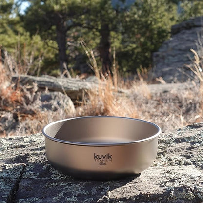 Kuvik Titanium Bowl 650ml (22 oz) - Ultralight and Compact Bowl for Backpacking, Camping, and Survival
