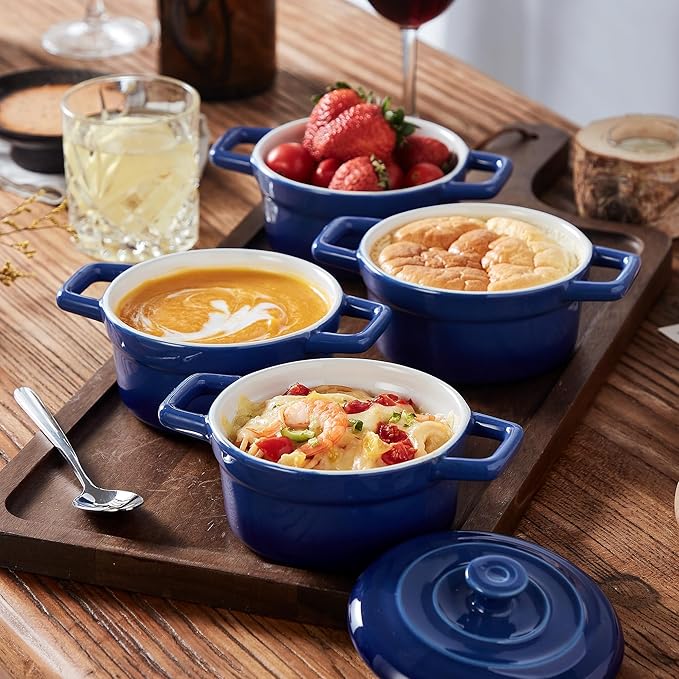 Lareina Mini Cocotte - 12oz Ceramic Casserole Dishes - Kitchen Casserole Sets -